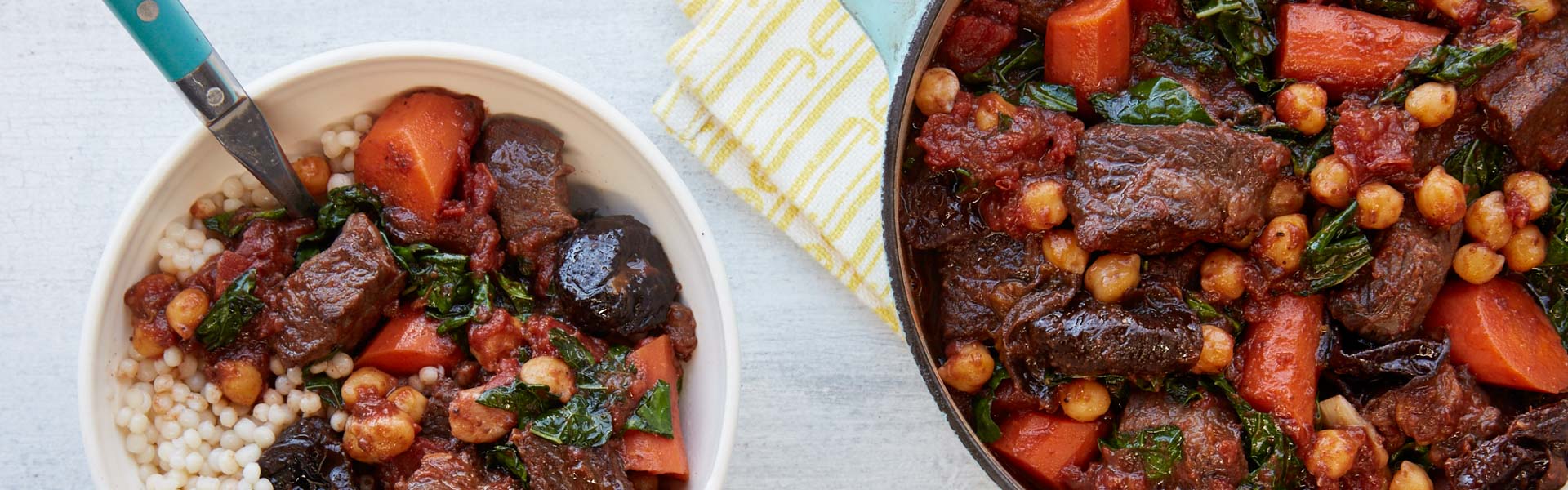 Spiced Braised Beef with Prunes and Chickpeas